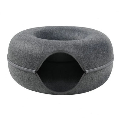 Felt Cat Donut Tunnel Bed - naftus